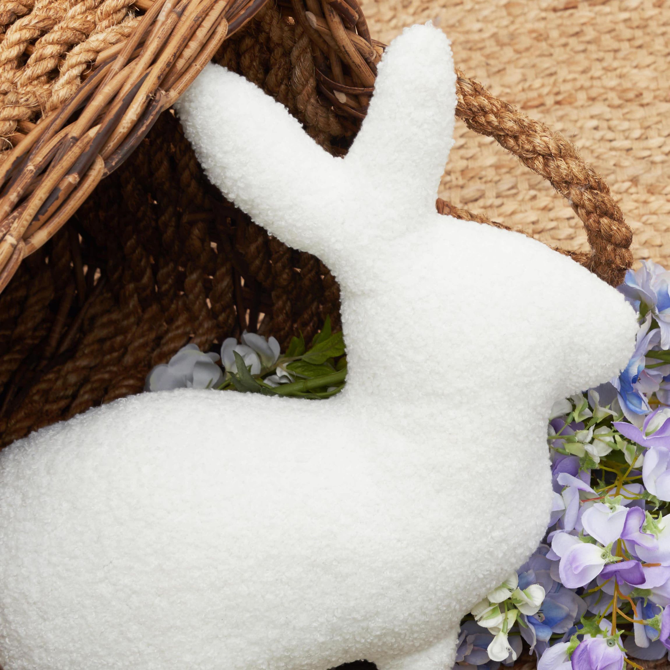 White Bunny Shaped Throw Pillow