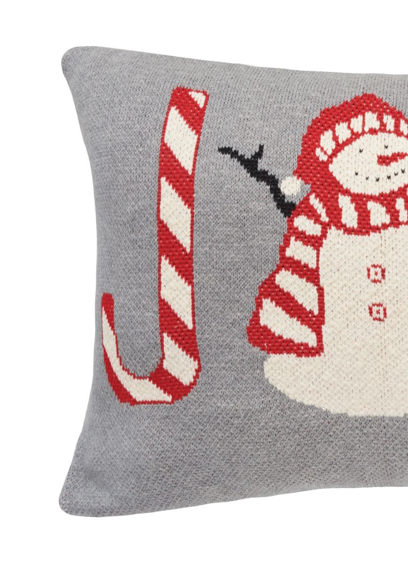 "Joy" Knit Christmas Throw Pillow 16" x 24"