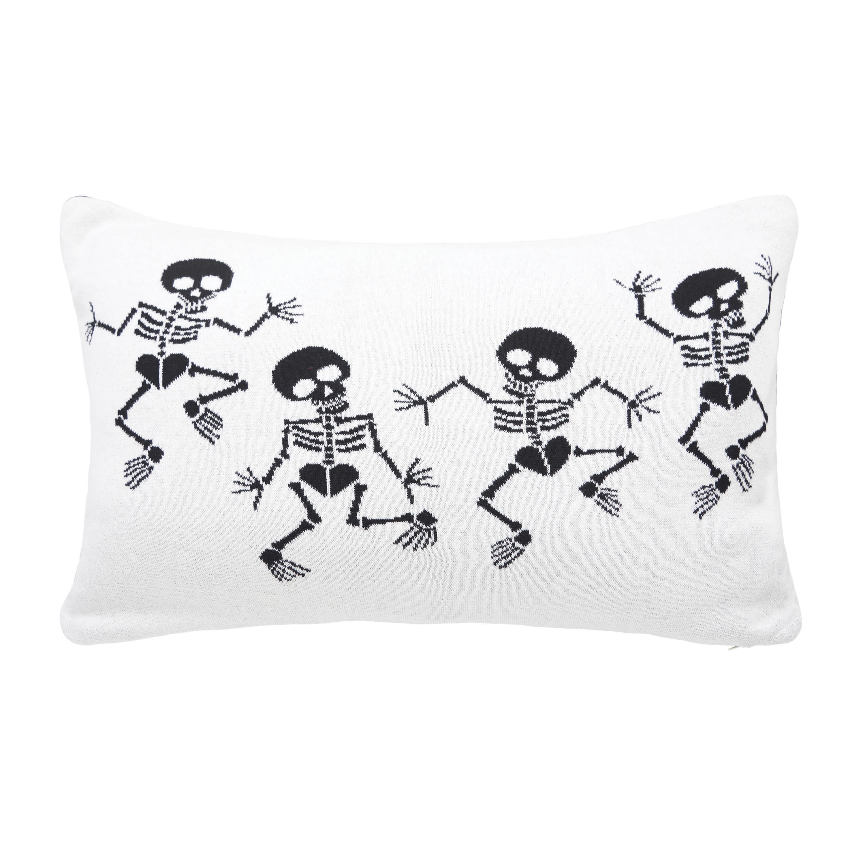 Skeleton Halloween Throw Pillow 16" x 24"