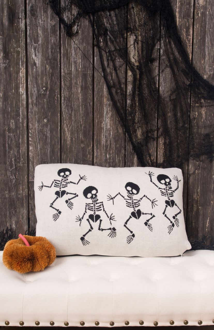 Skeleton Halloween Throw Pillow 16" x 24"