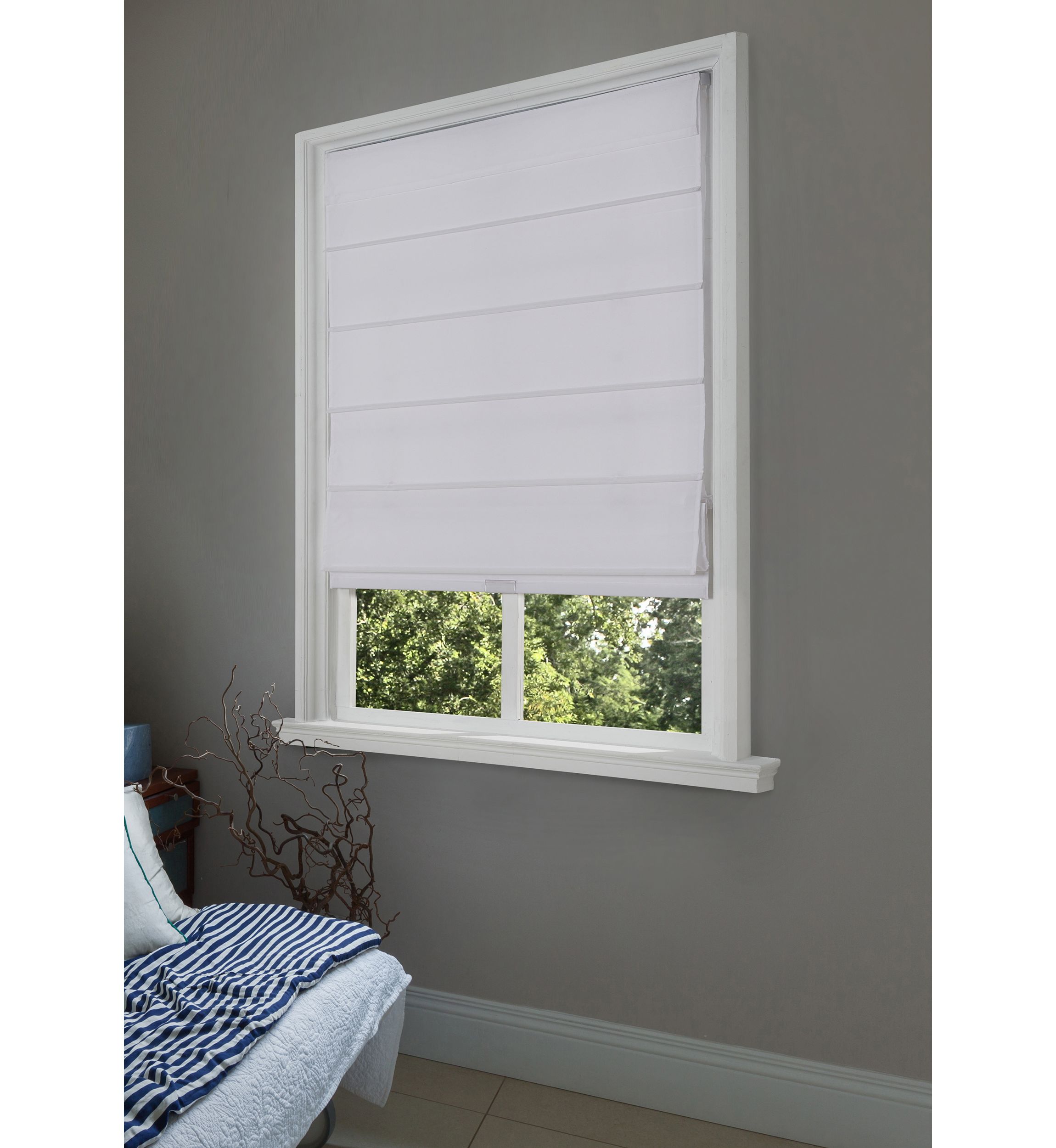 Cordless Room Darkening Fabric Roman Shade