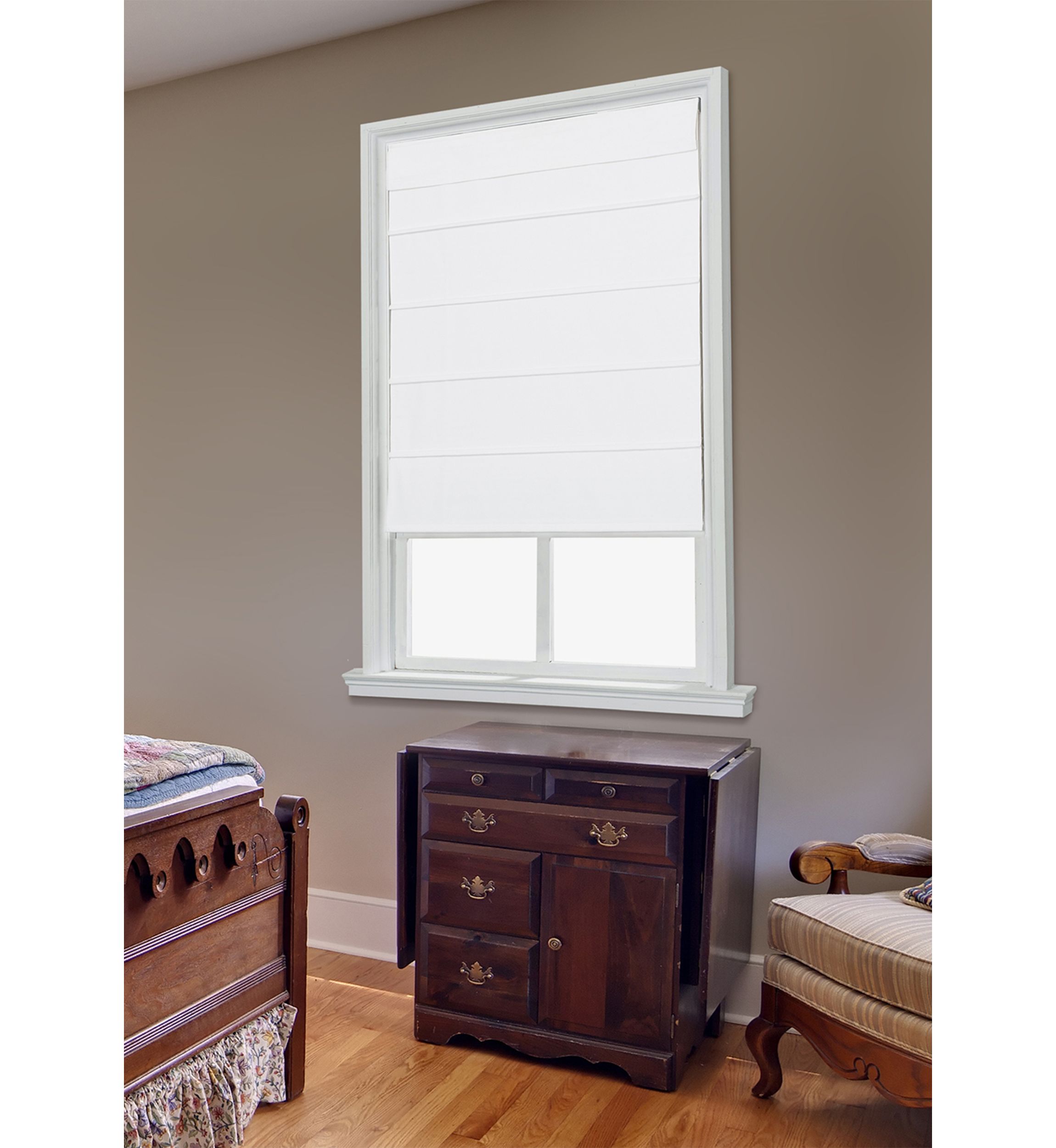 Cordless Room Darkening Textured Fabric Roman Shade
