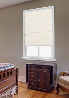 Home Basics Cordless Cotton Classic Fabric Roman Shade, 64 x 39