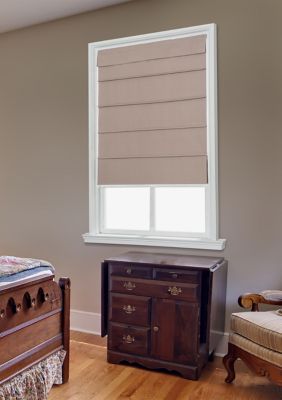 Home Basics Cordless Cotton Classic Fabric Roman Shade, 64 x 39