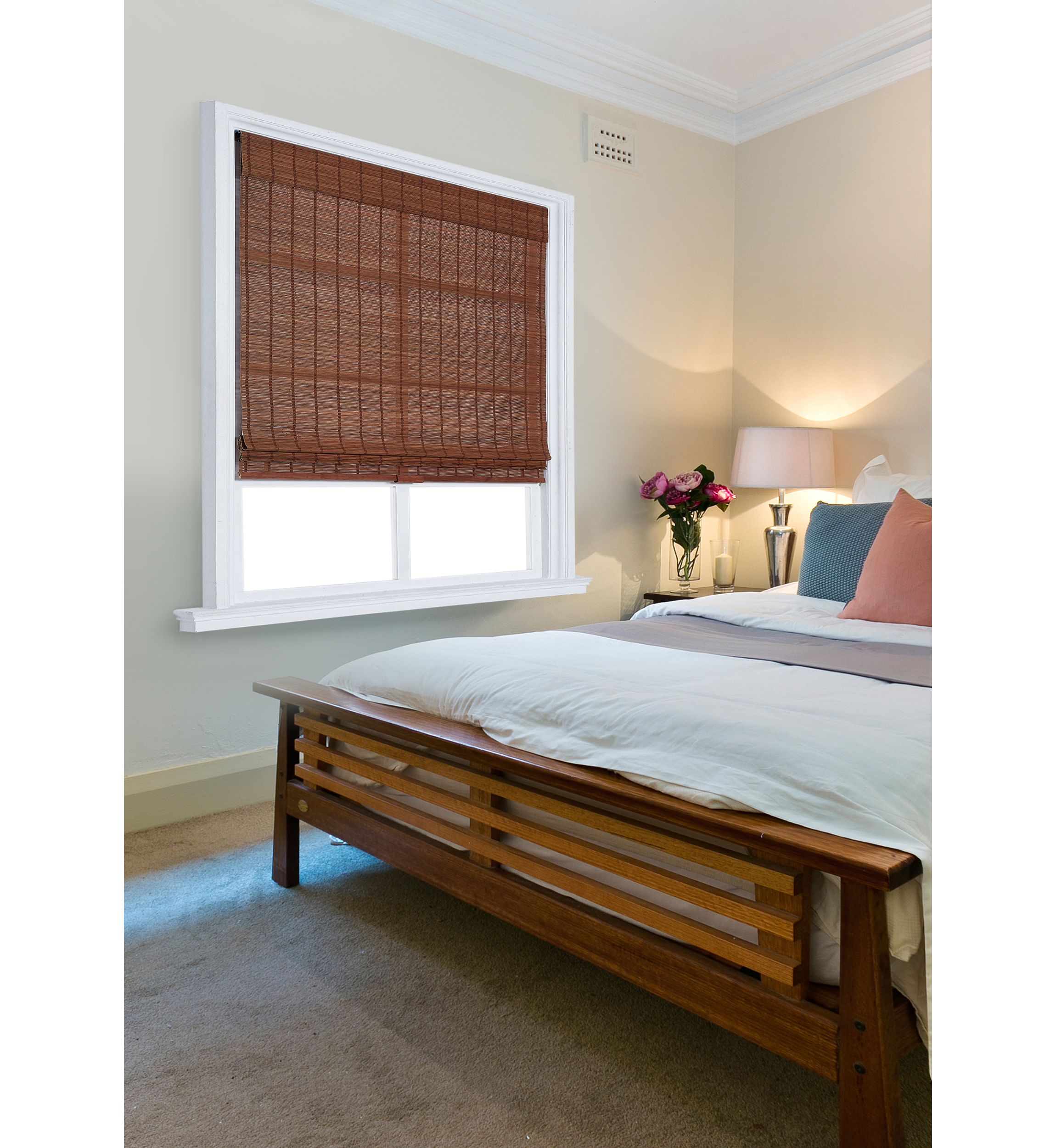 Cordless Bamboo Roman Shade - Size 72 in x 23 in
