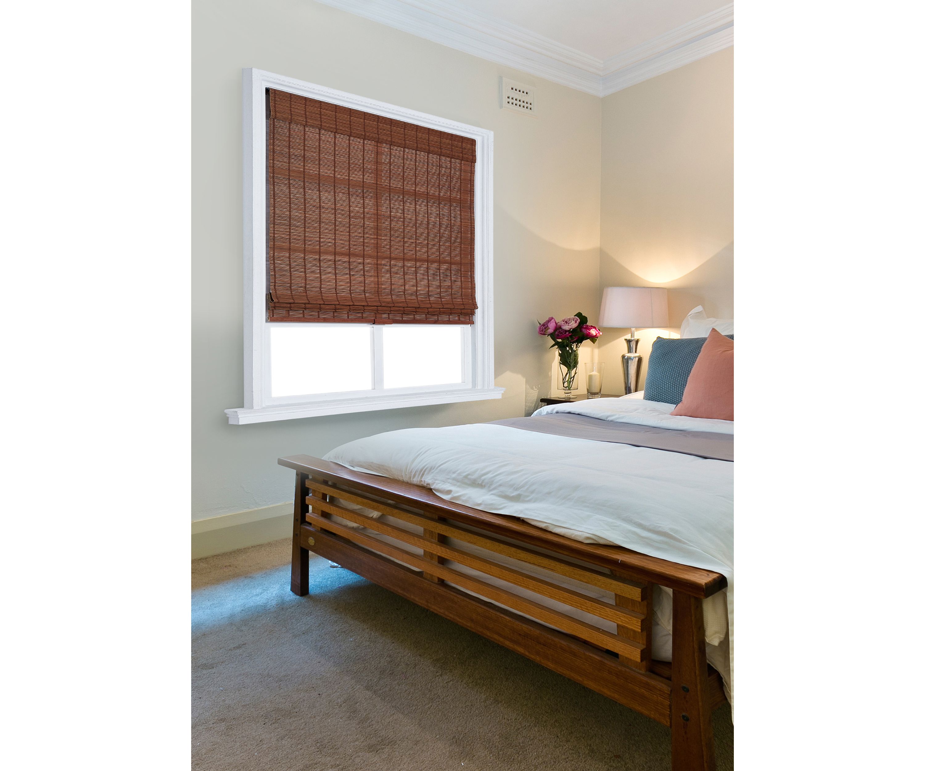 Cordless Bamboo Roman Shade - Size 72 in x 23 in