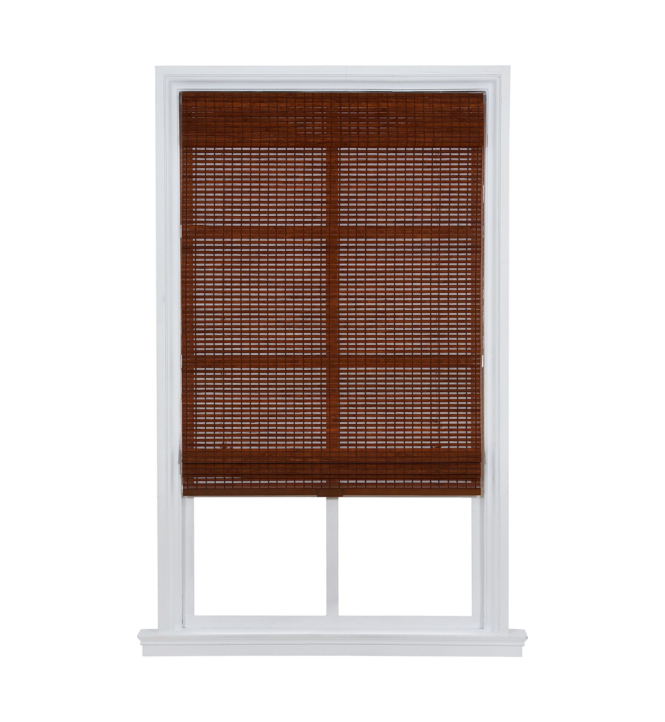 Cordless Bamboo Roman Shade In Pecan