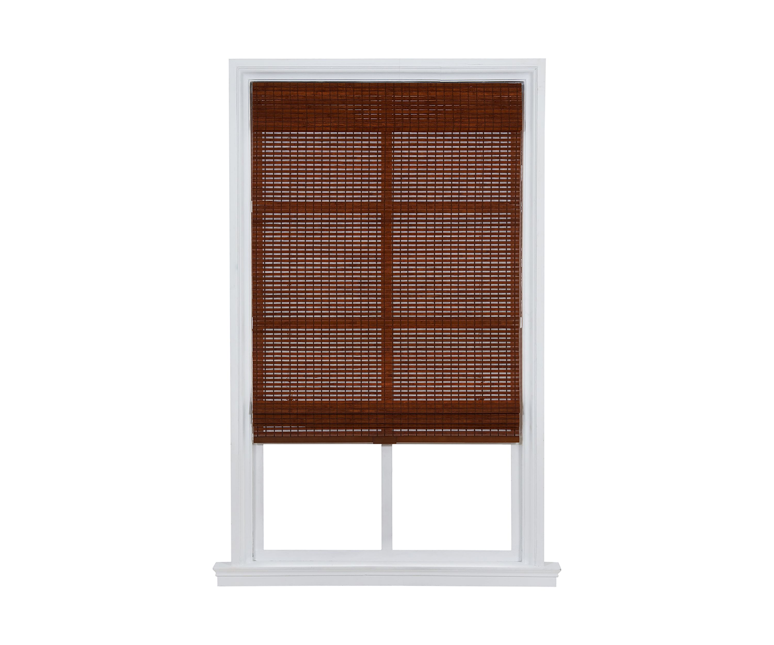 Cordless Bamboo Roman Shade In Pecan