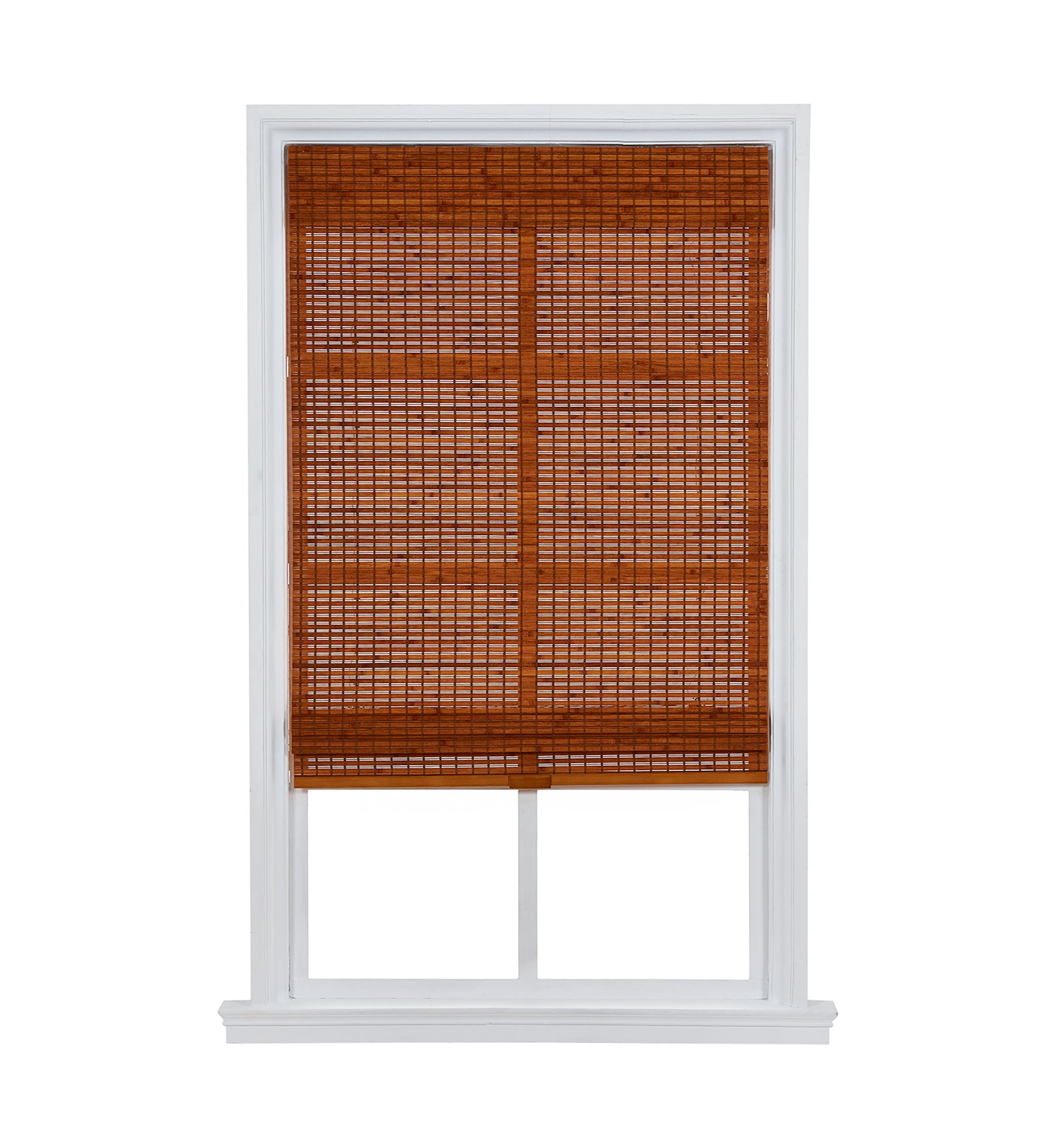 Cordless Bamboo Roman Shade In Oak