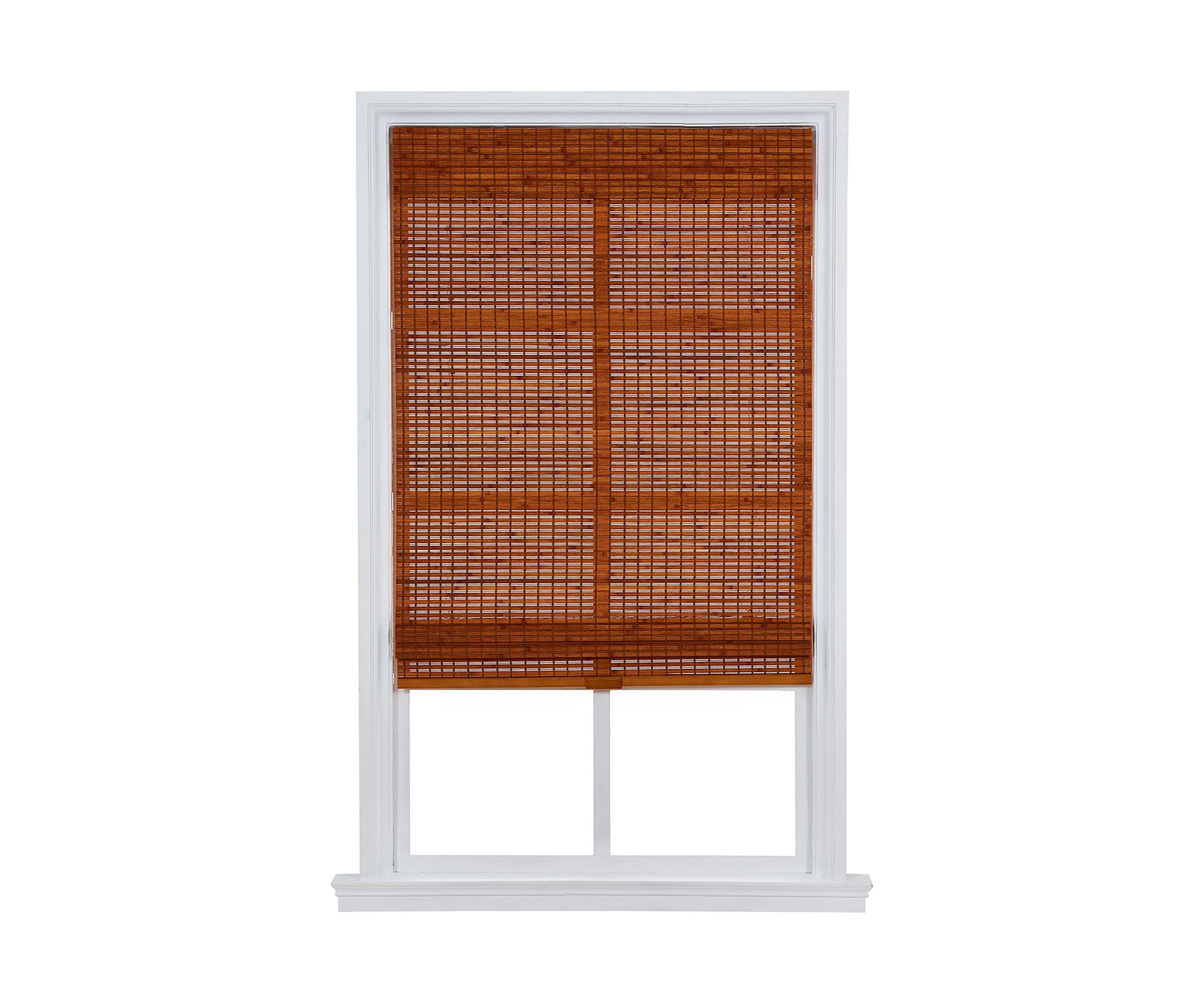Cordless Bamboo Roman Shade In Oak