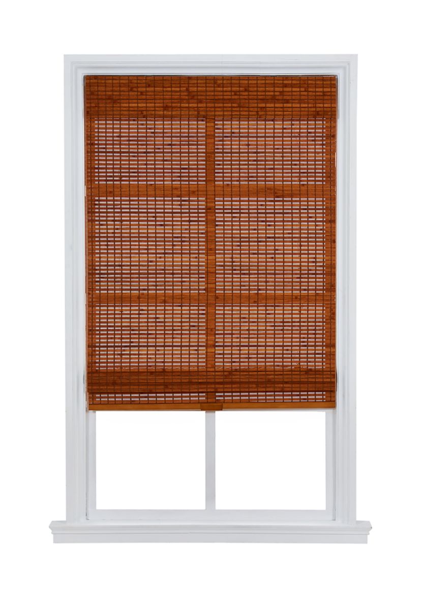 Cordless Bamboo Roman Shade In Oak