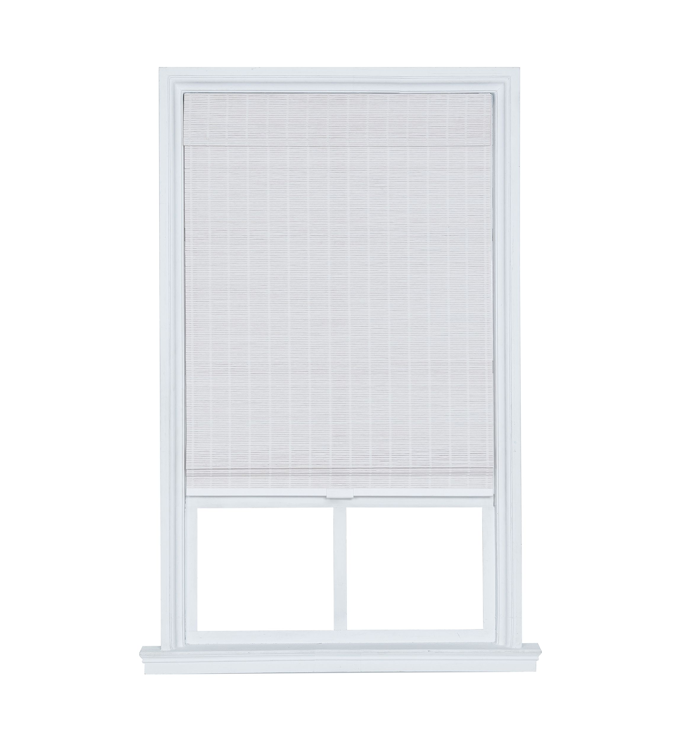Cordless Bamboo Roman Shade In White