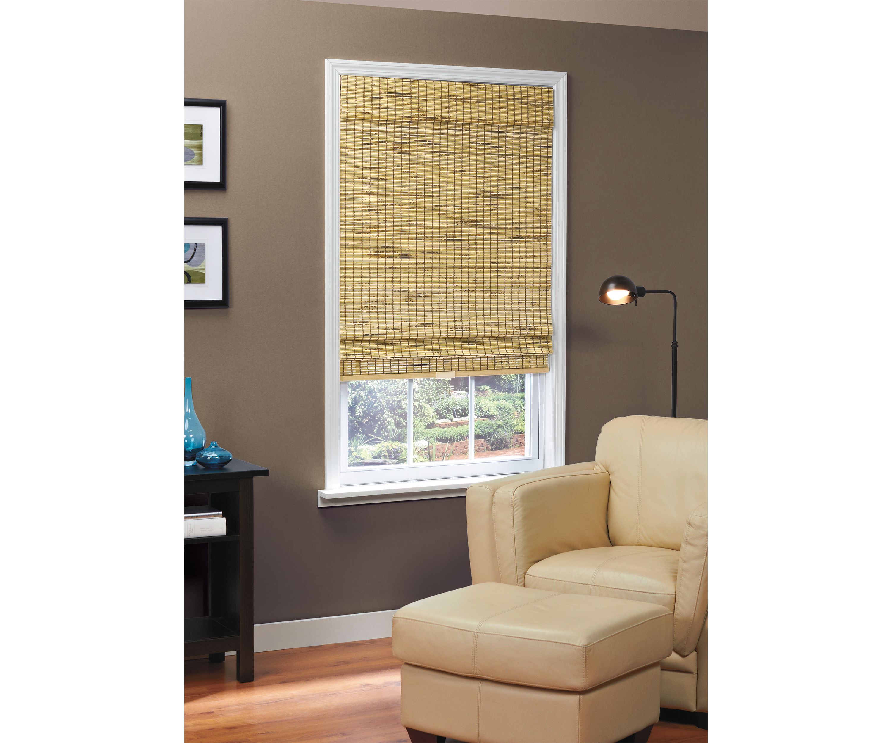 Cordless Bamboo Roman Shade In Burnout
