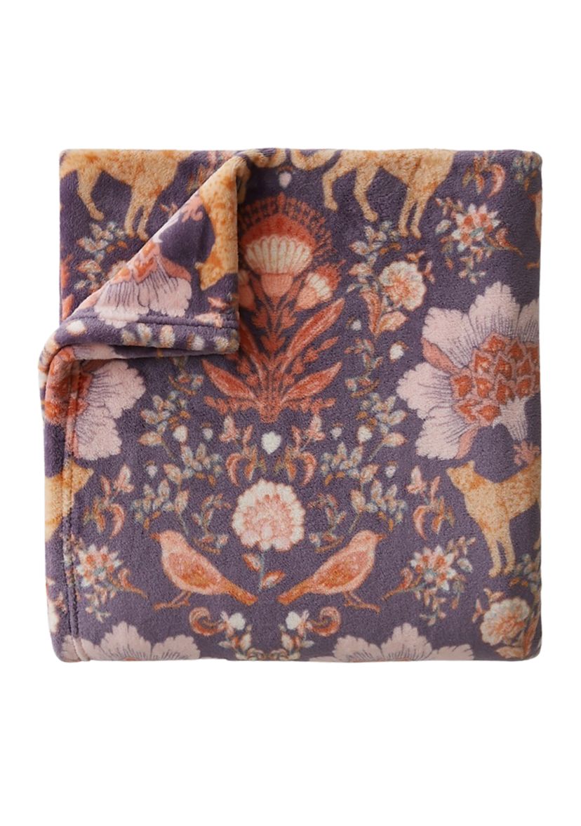 Floral Oversized Luxury Velvet Throw Blanket