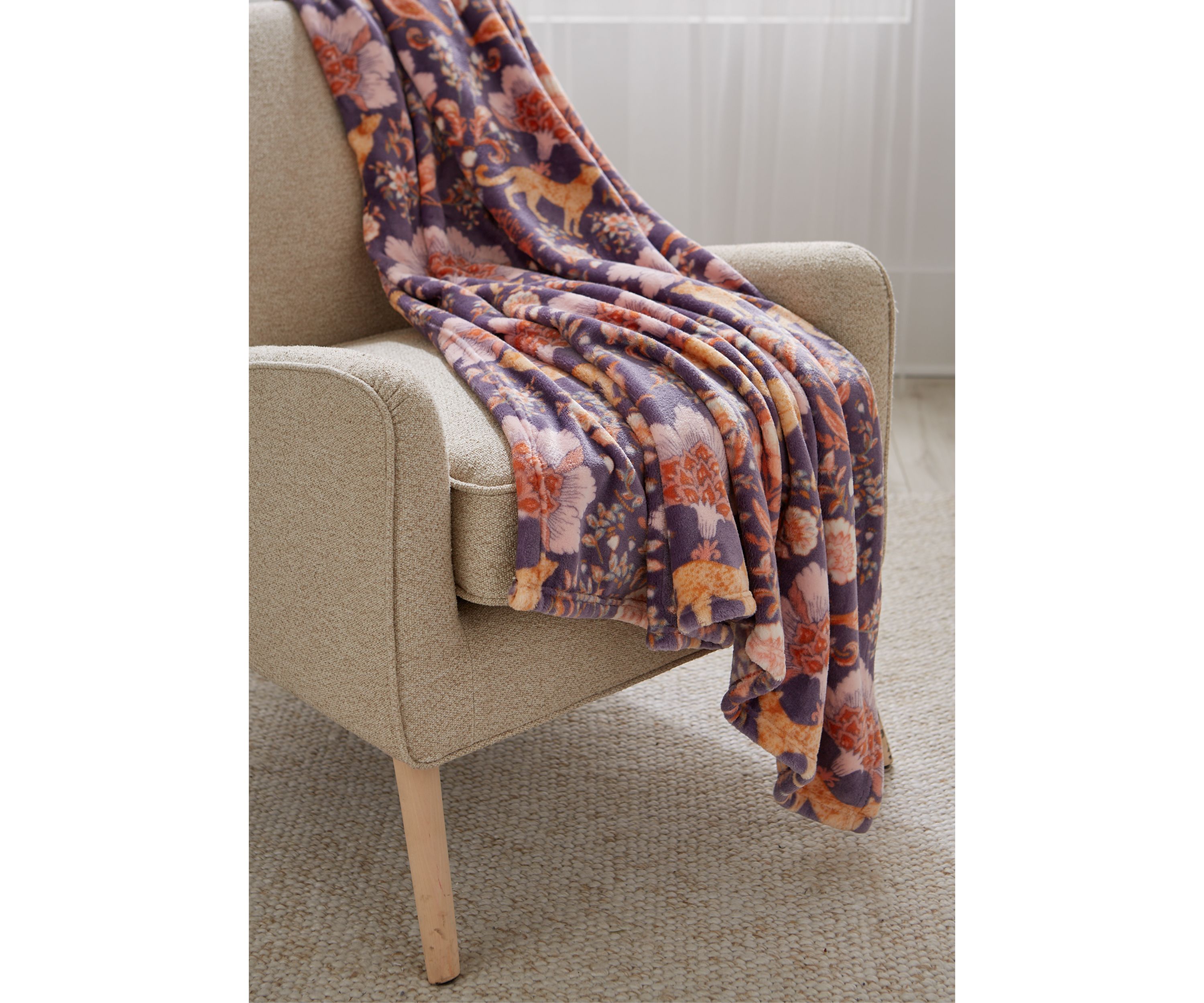 Floral Oversized Luxury Velvet Throw Blanket