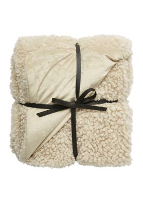 Teddy Faux Fur Taupe Throw Blanket