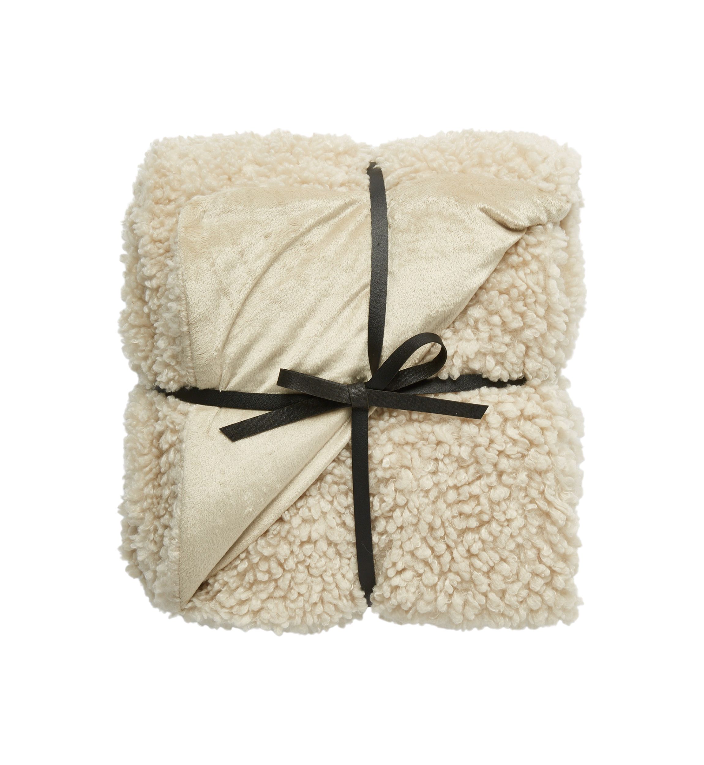 Teddy Faux Fur Taupe Throw Blanket