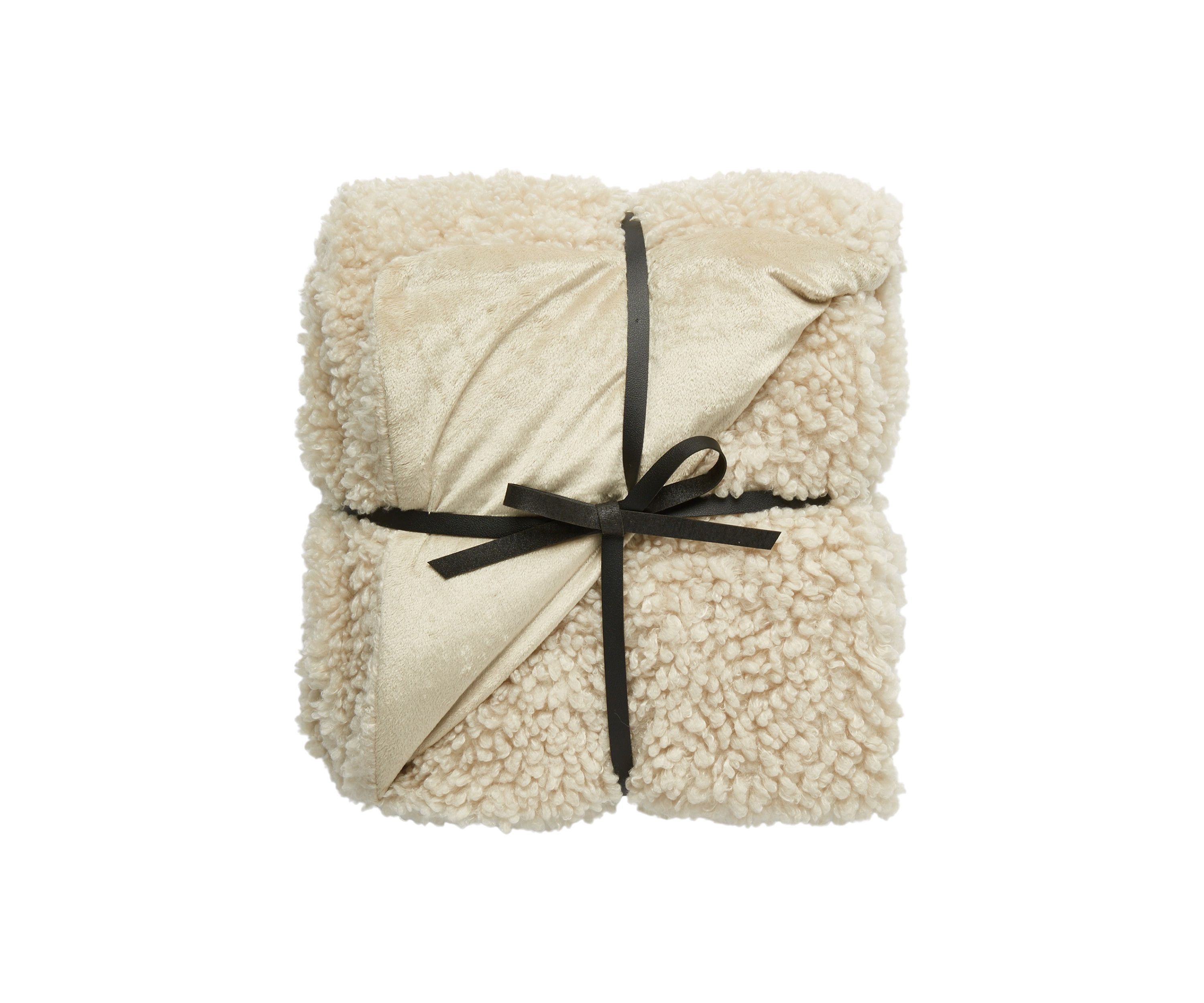 Teddy Faux Fur Taupe Throw Blanket