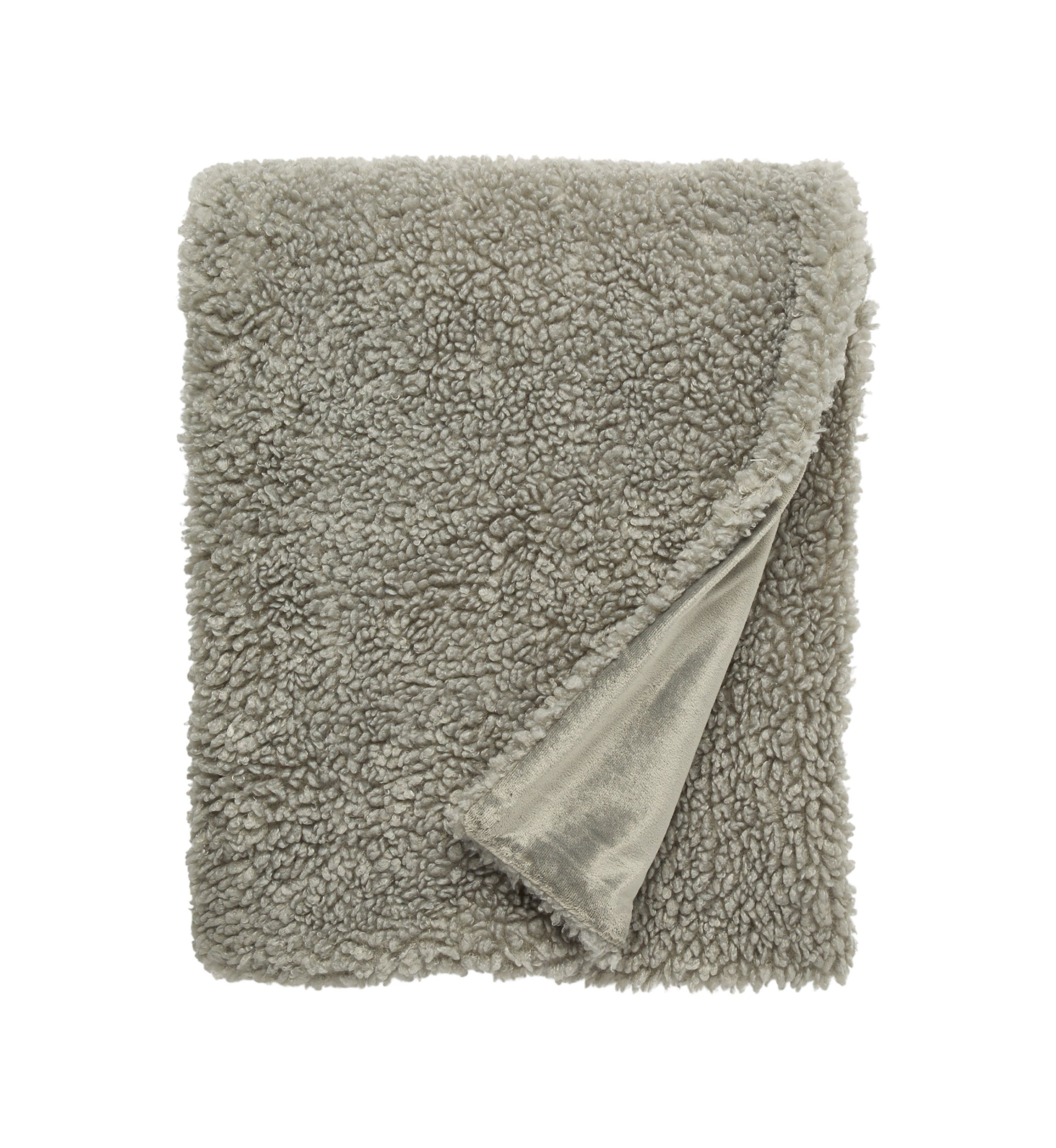 Teddy Faux Fur Gray Throw Blanket