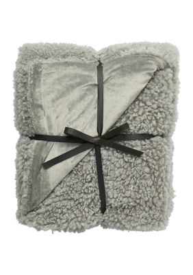 Teddy Faux Fur Gray Throw Blanket