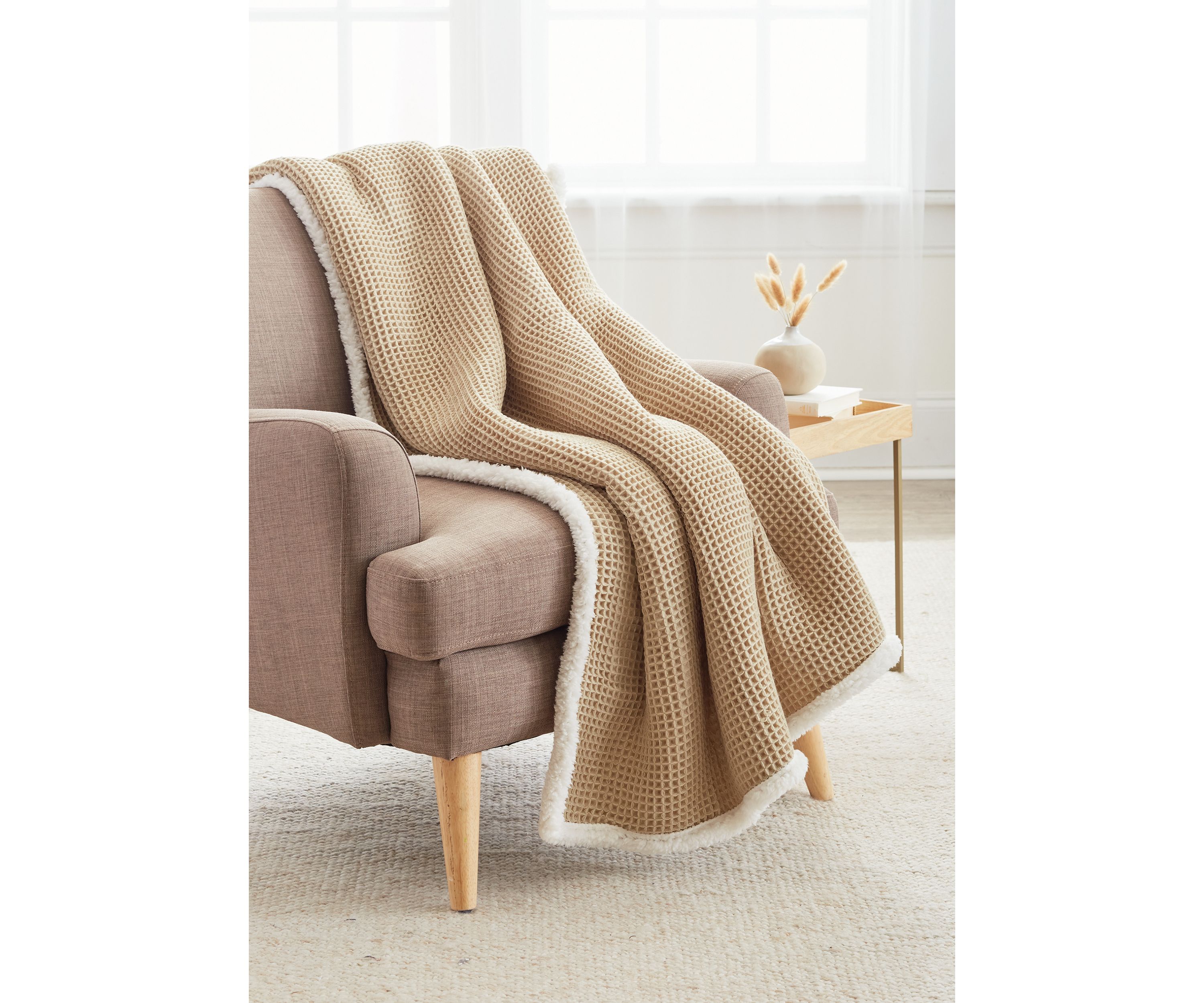 Waffle Weave Berber Throw Blanket