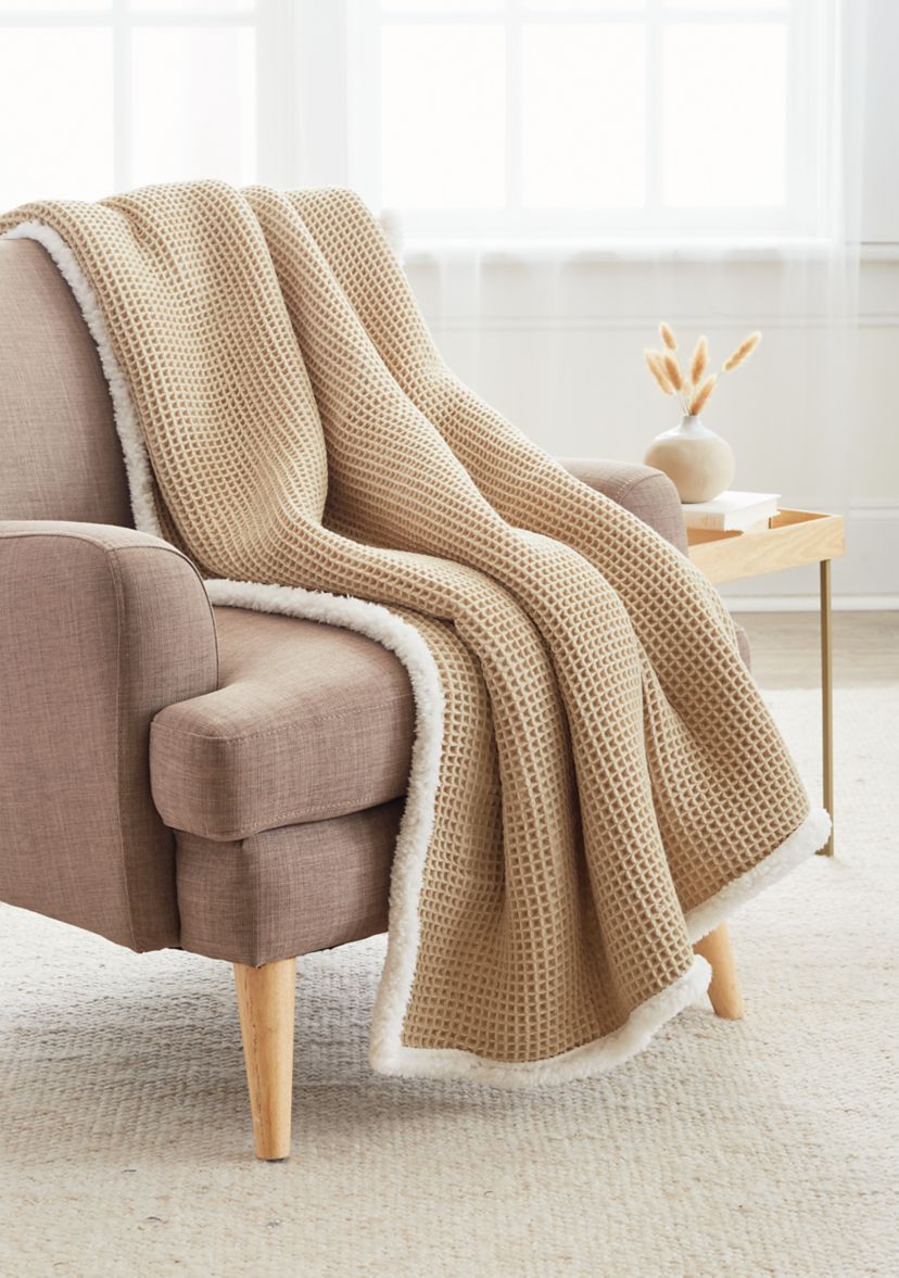 Waffle Weave Berber Throw Blanket