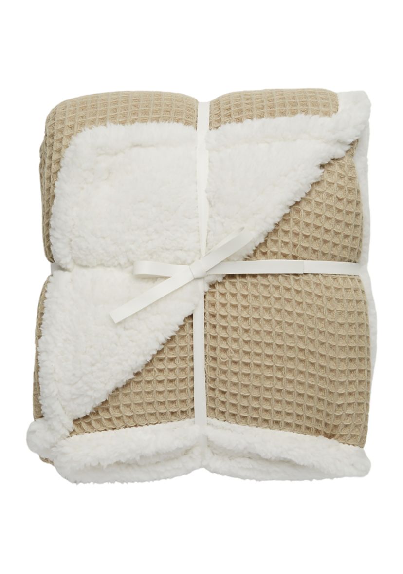 Waffle Weave Berber Throw Blanket
