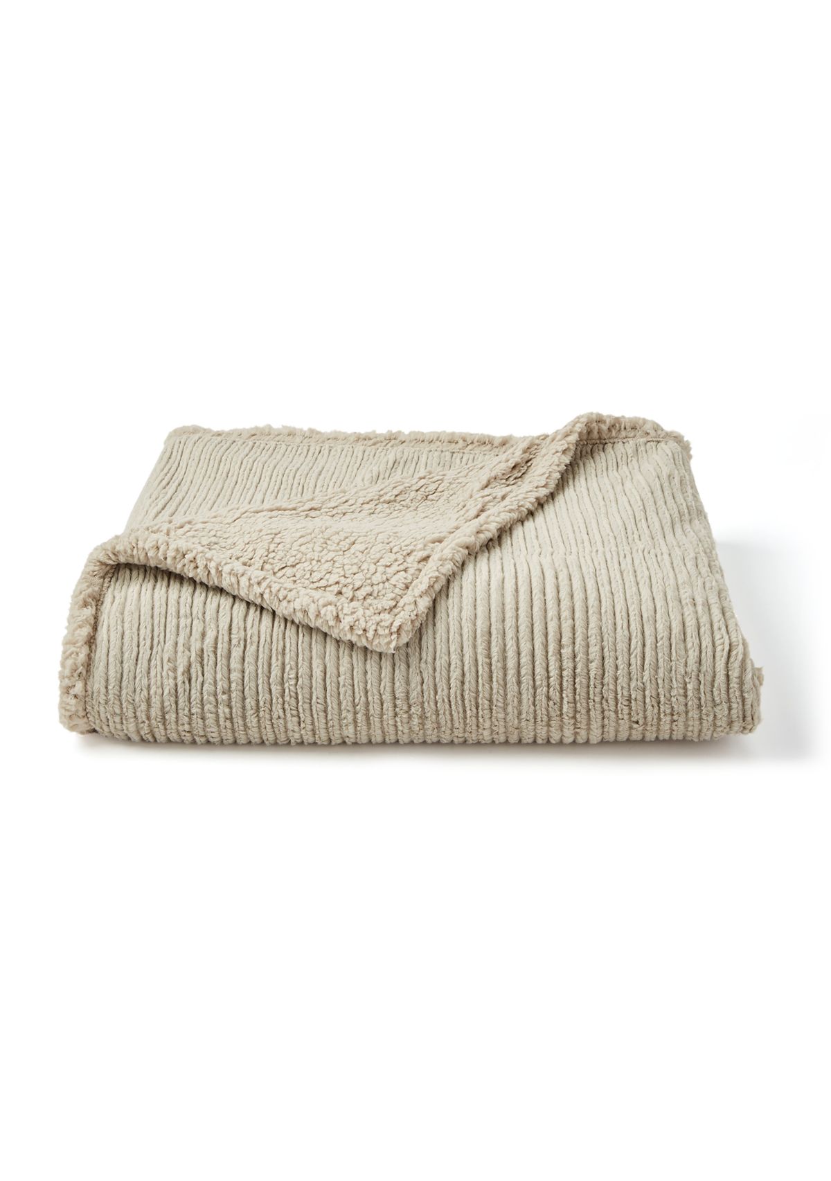 Striped Faux Fur Berber Throw Blanket