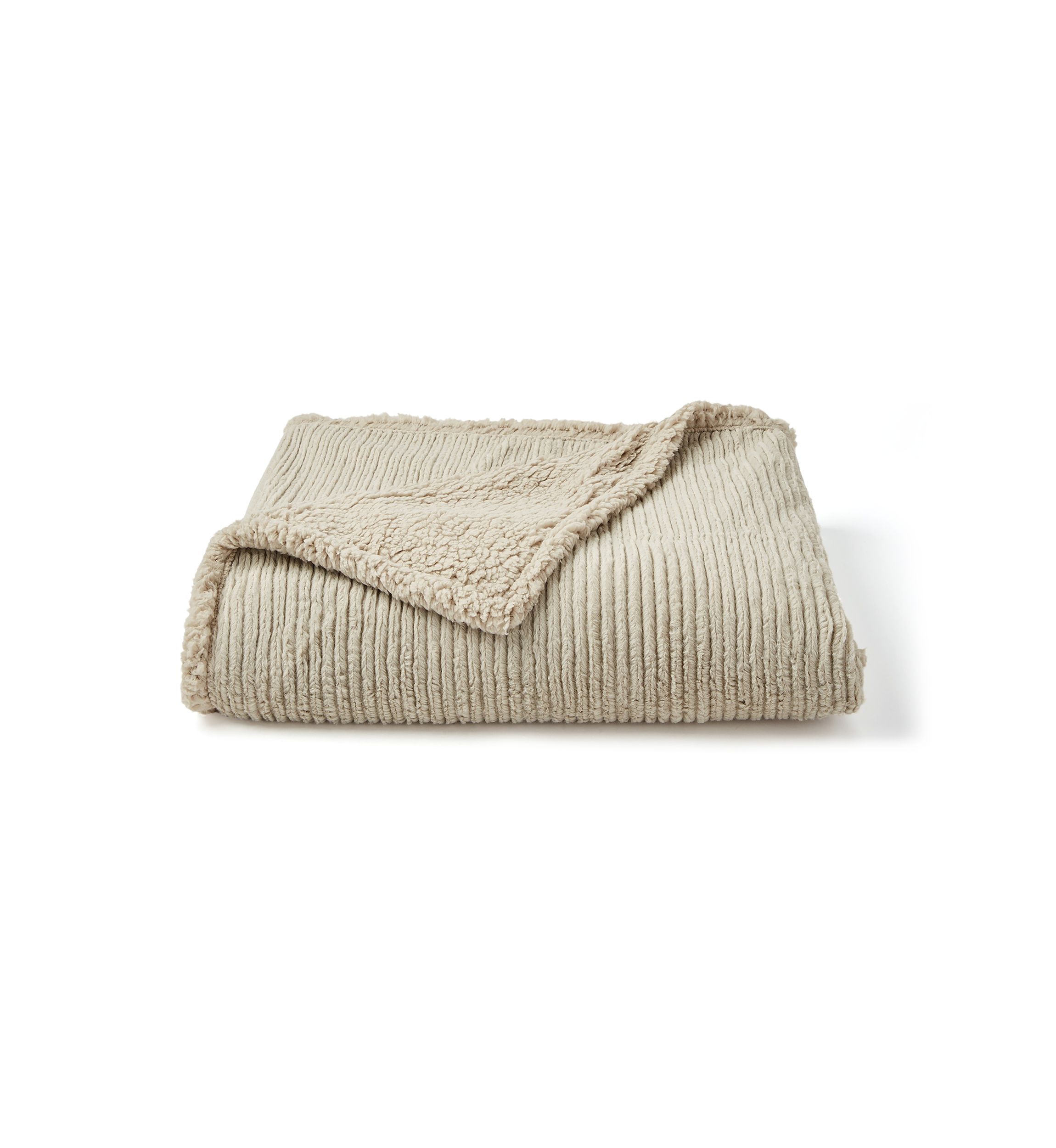 Striped Faux Fur Berber Throw Blanket