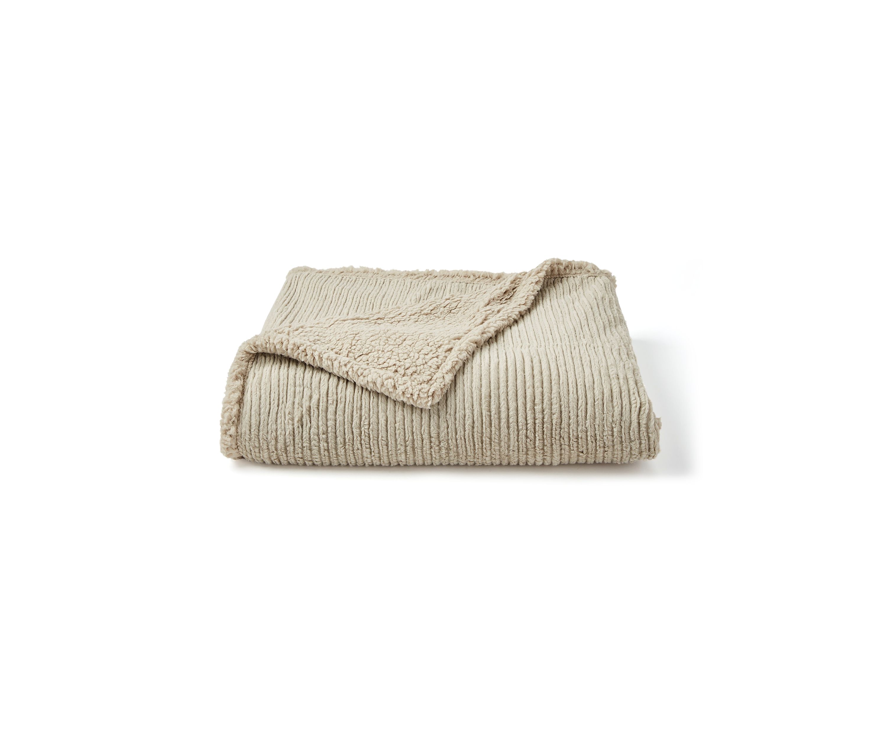 Striped Faux Fur Berber Throw Blanket