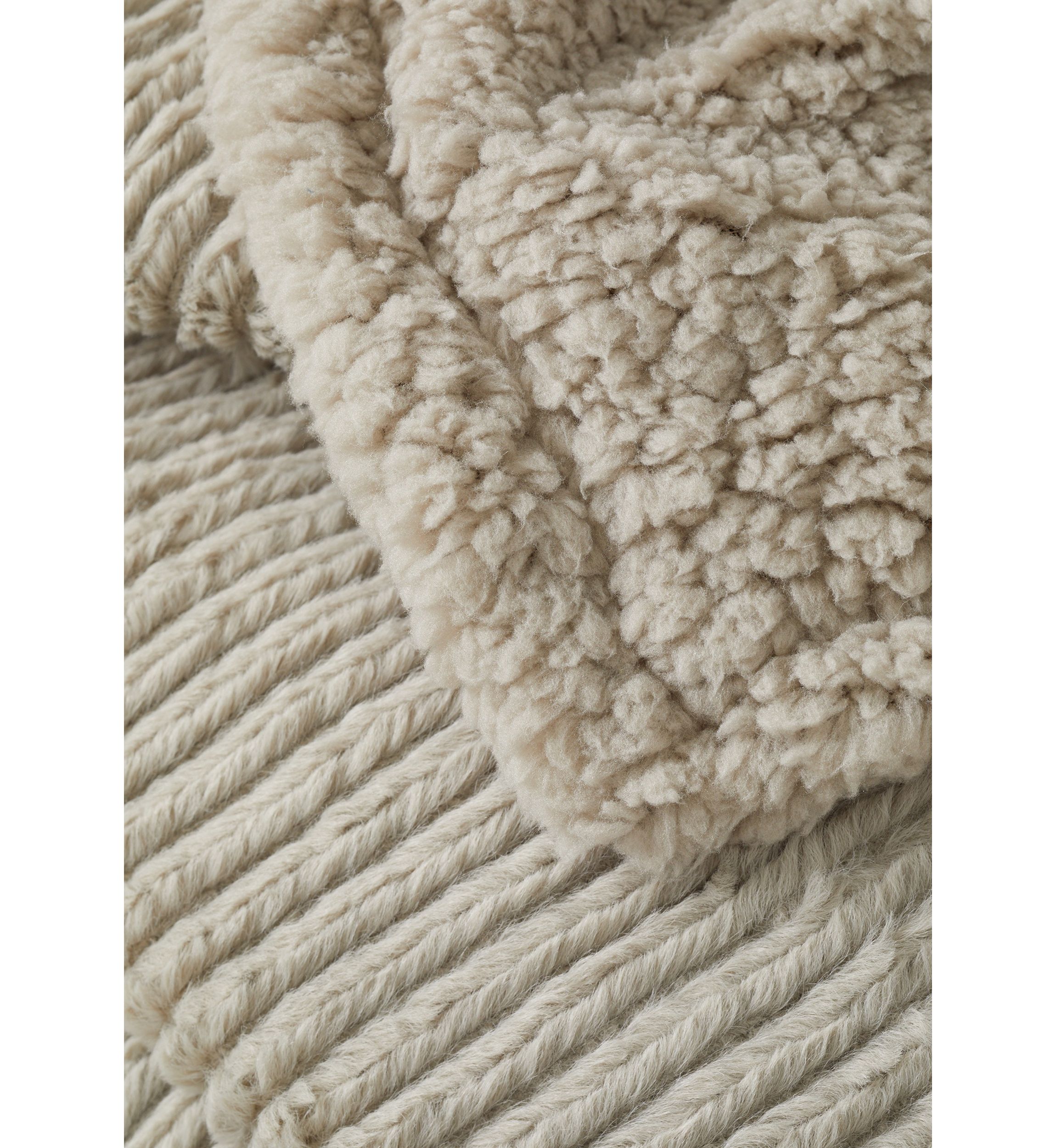 Striped Faux Fur Berber Throw Blanket