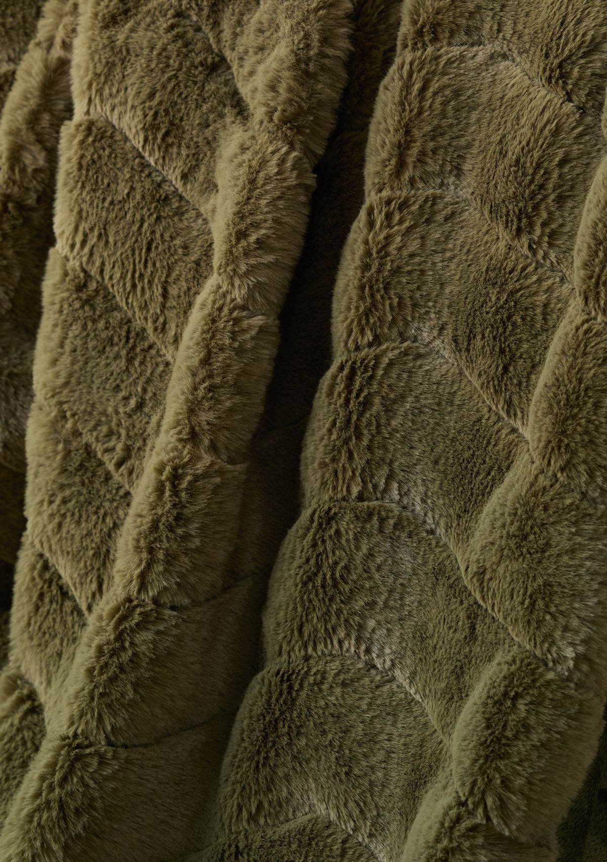 Herringbone Faux Fur Berber Throw Blanket