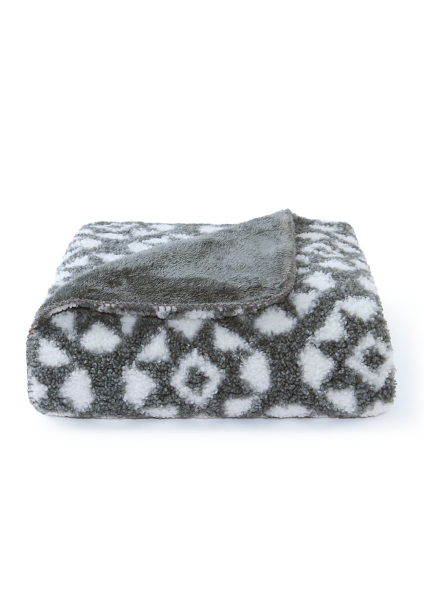 Herringbone Faux Fur Berber Throw Blanket
