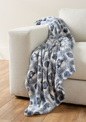 Montauk Nautical Lux Velvet Throw Blanket | Belk