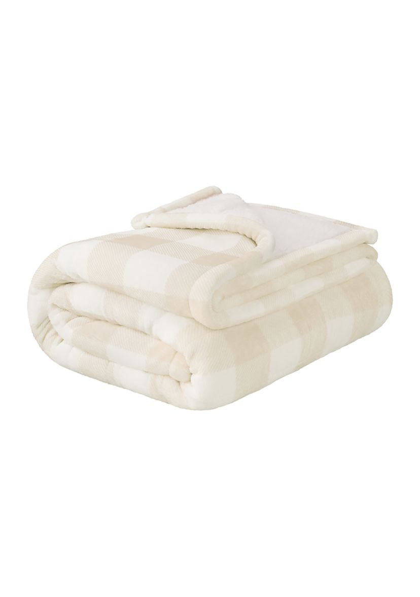 Buff Check Heated Throw