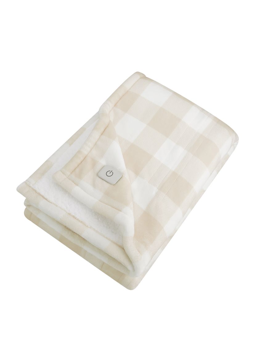 Buff Check Heated Throw