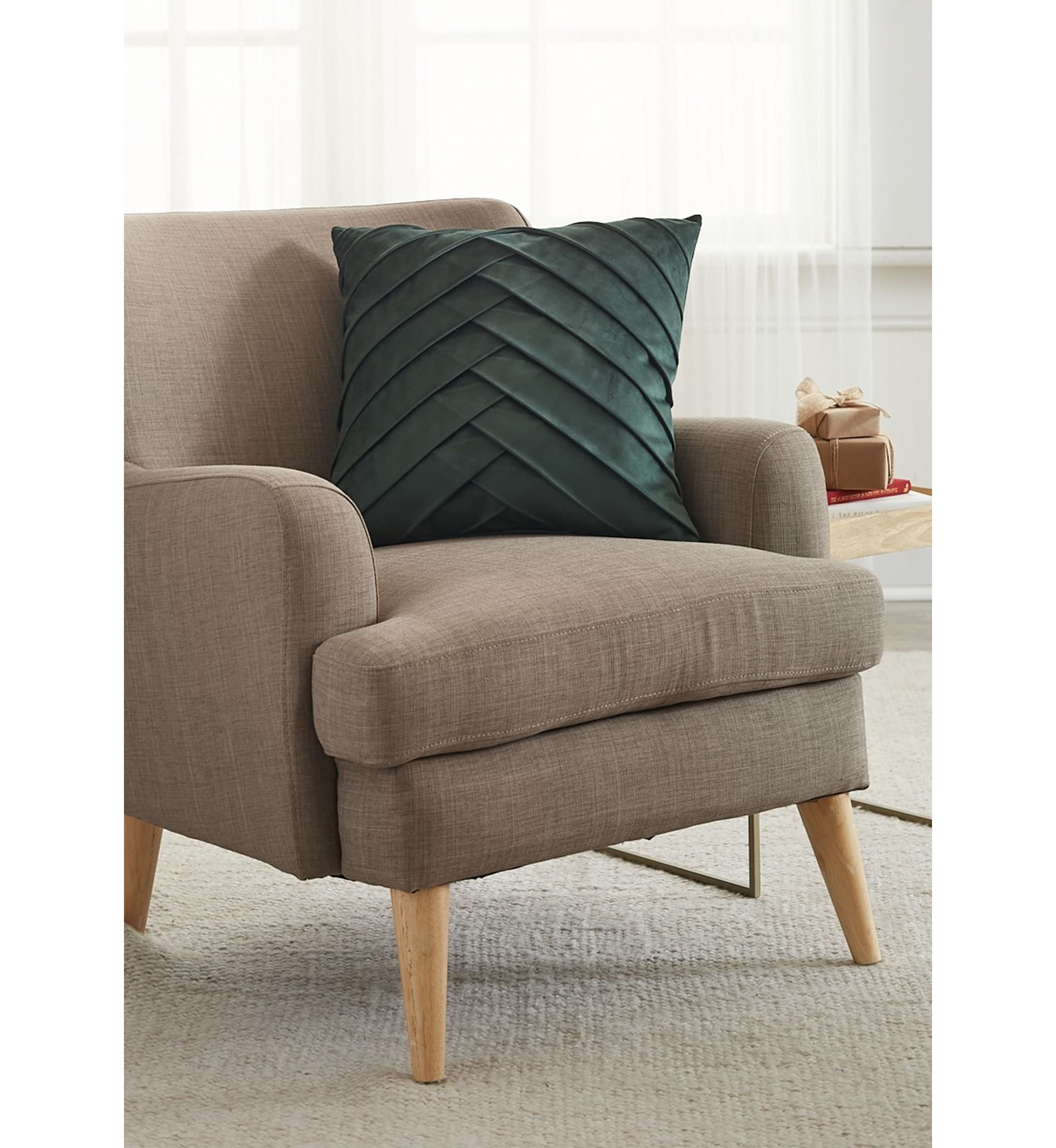 Pleated Velvet Throw Pillow