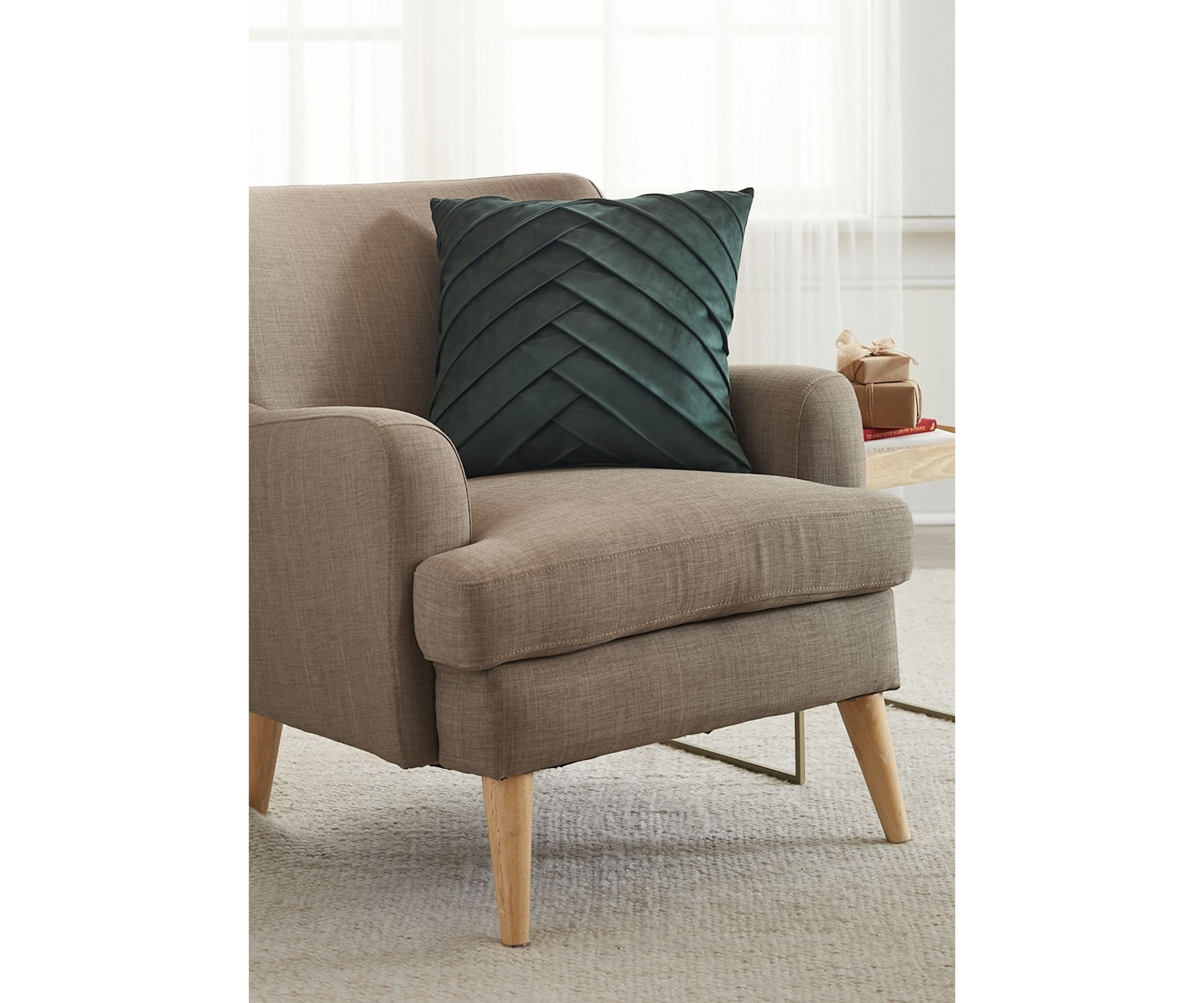 Pleated Velvet Throw Pillow