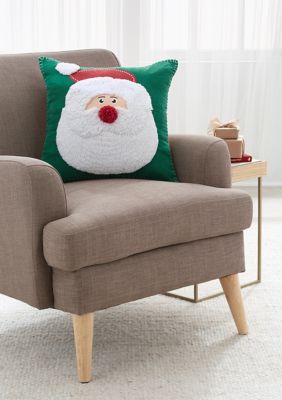 Glitzhome 14 in. H Christmas Hooked 3D Santa and Snowman Pillow