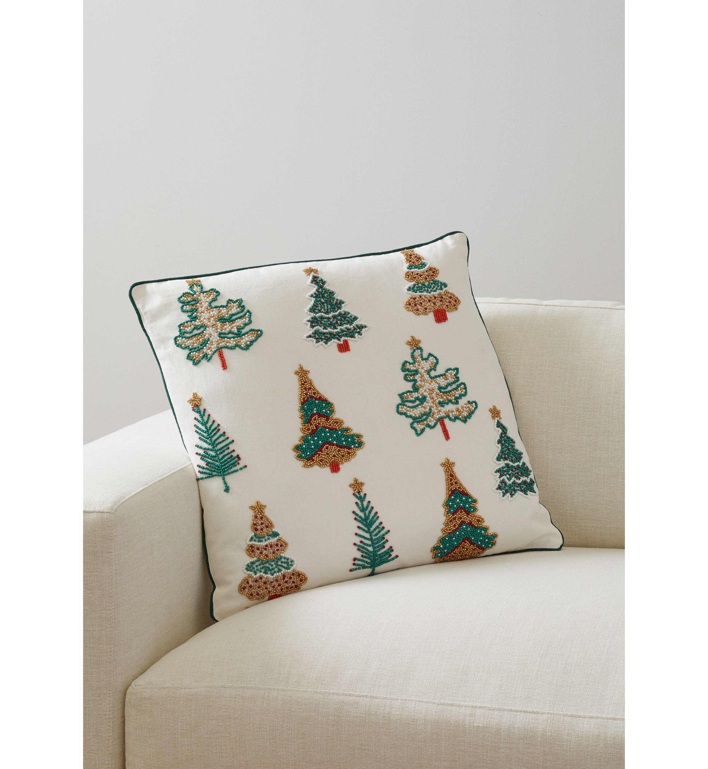 Beaded Trees Decorative Throw Pillow