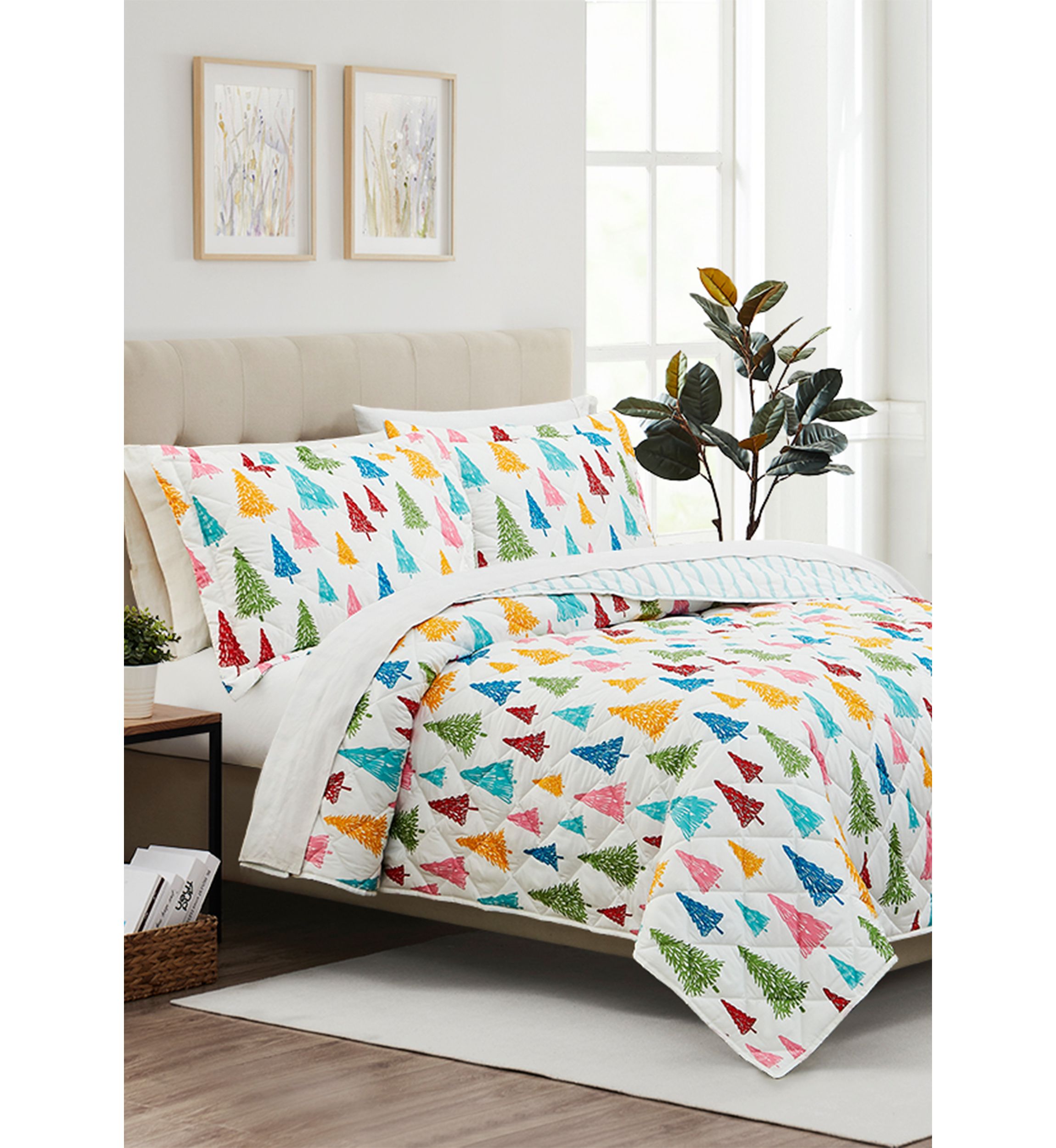 Multicolor Tree 3-Piece Quilt Set 