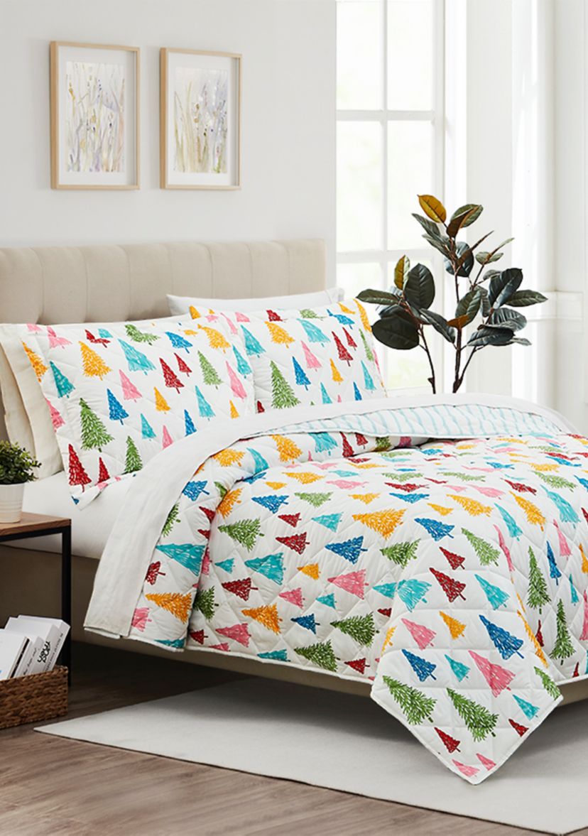 Multicolor Tree 3-Piece Quilt Set 