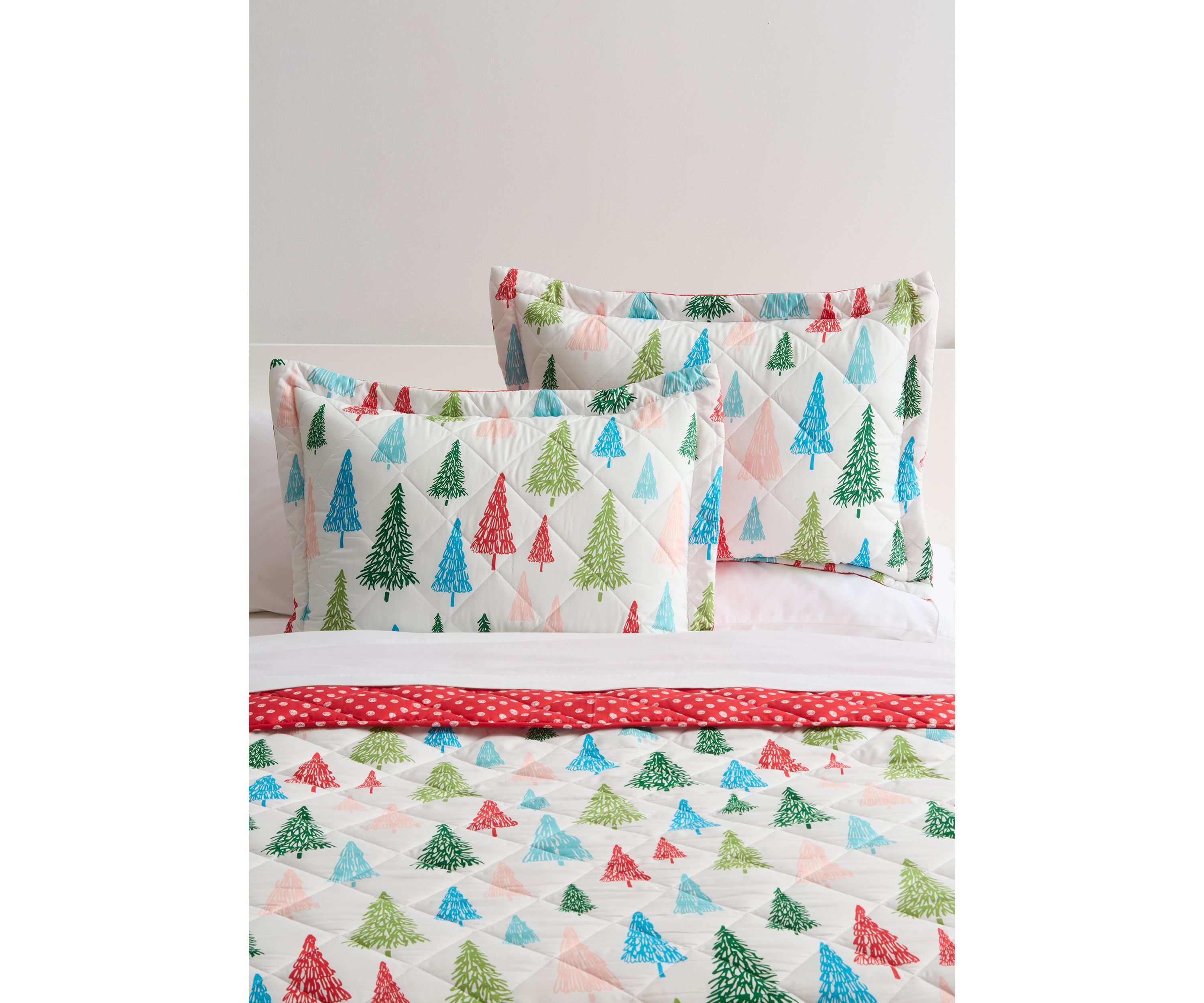 Multicolored Trees Quilt Set