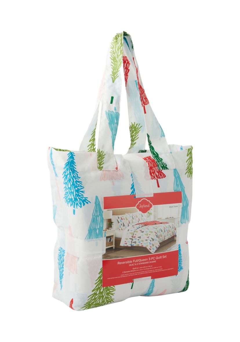 Multicolored Trees Quilt Set