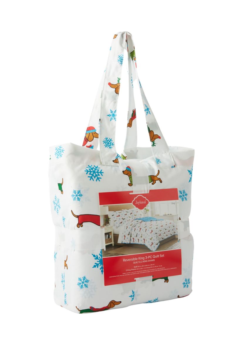 Snowy Dog Quilt Set