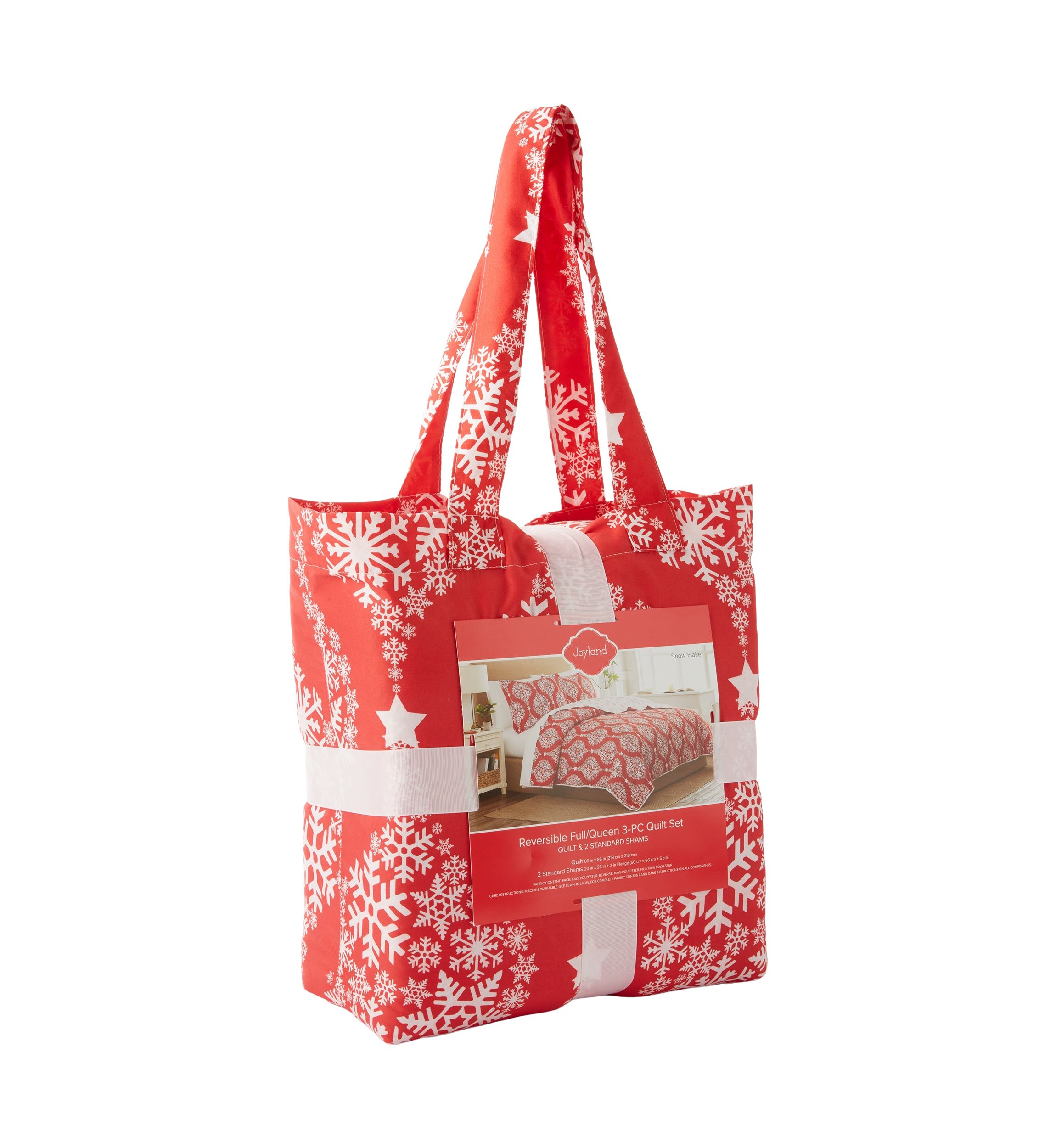 Red Snowflake Tree Quilt Set