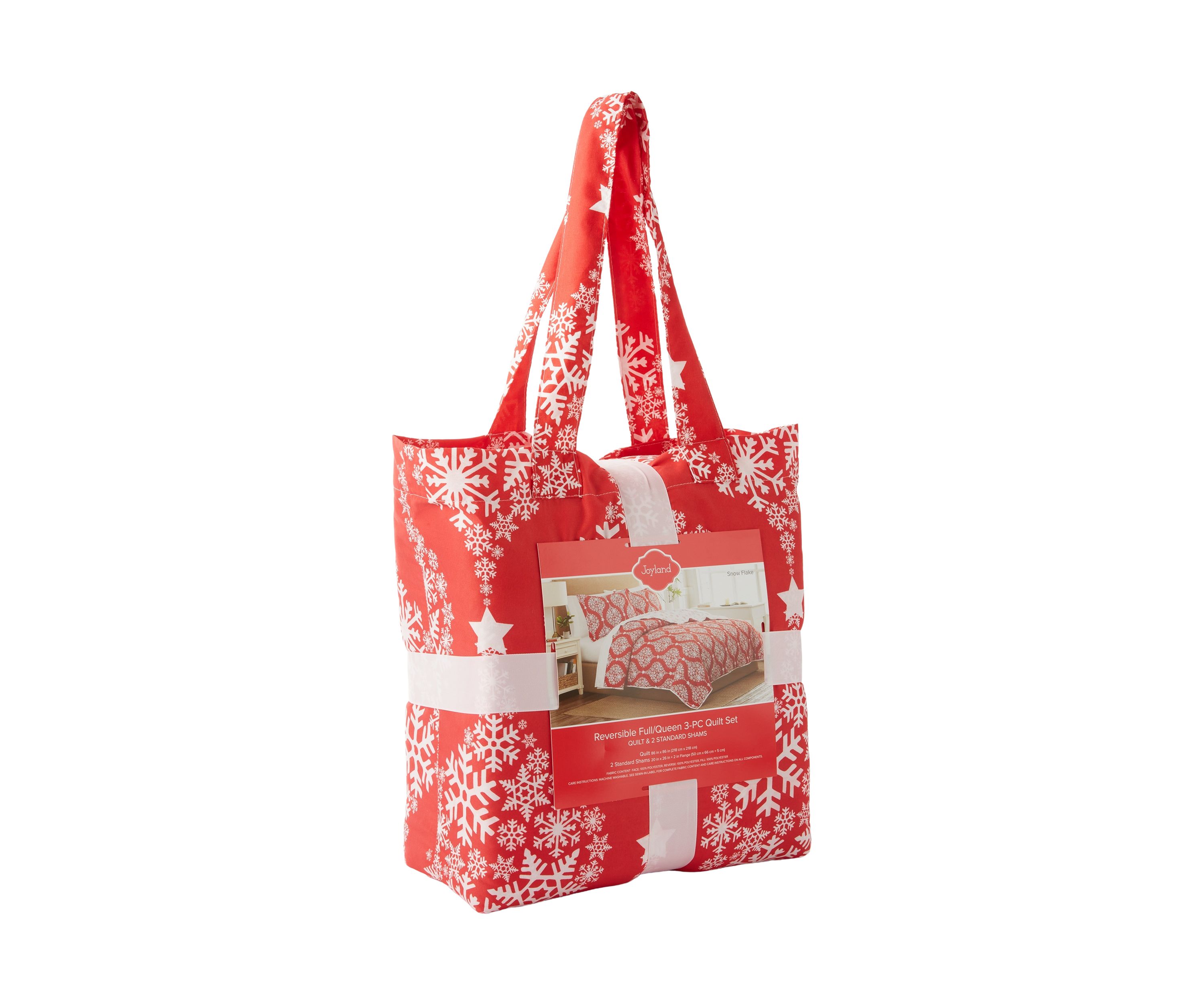 Red Snowflake Tree Quilt Set