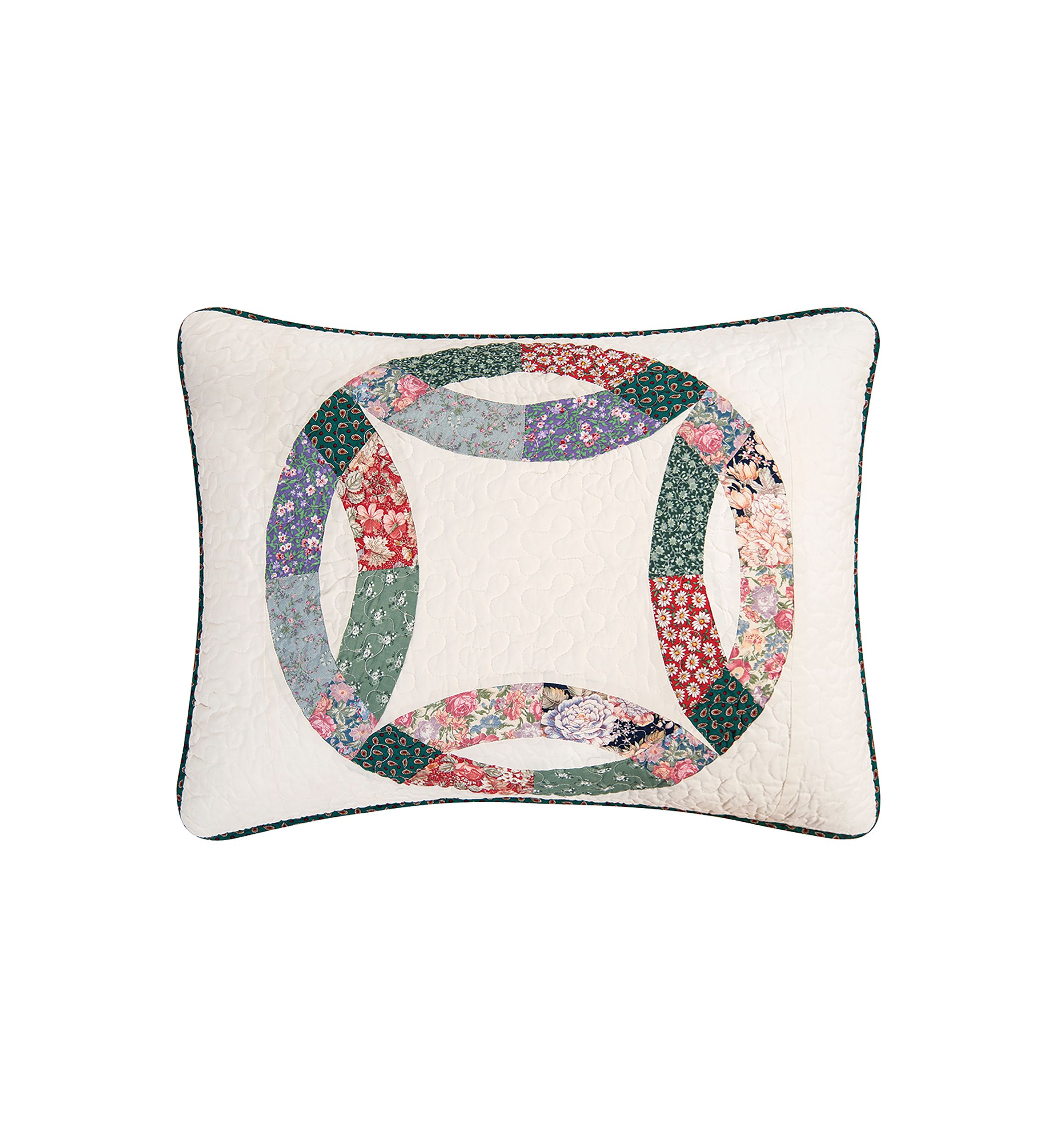 Heritage Wedding Ring Pieced Patchwork Quilt Set