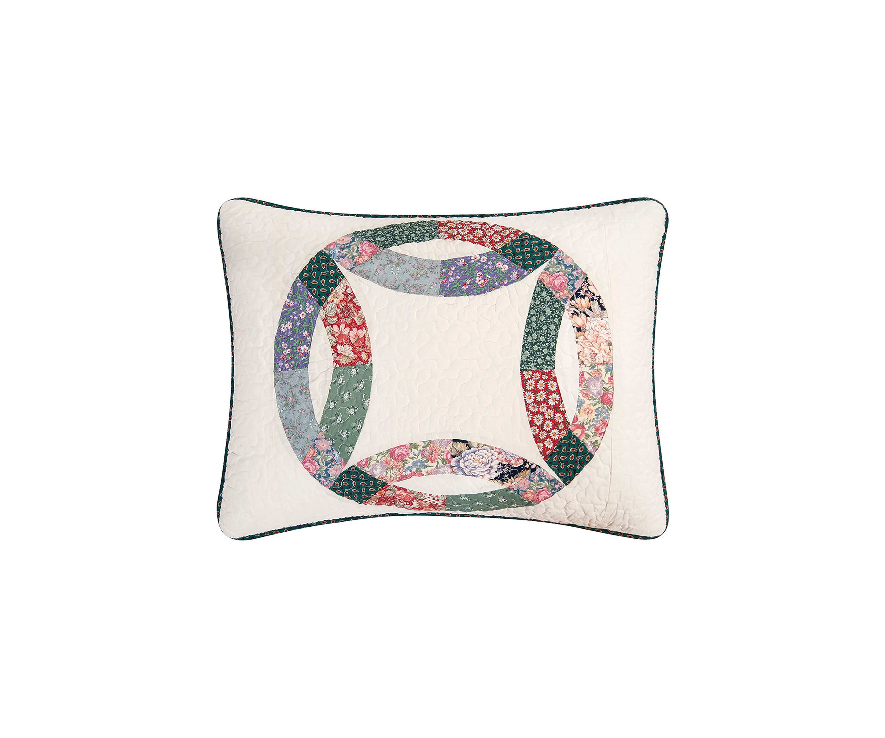 Heritage Wedding Ring Pieced Patchwork Quilt Set