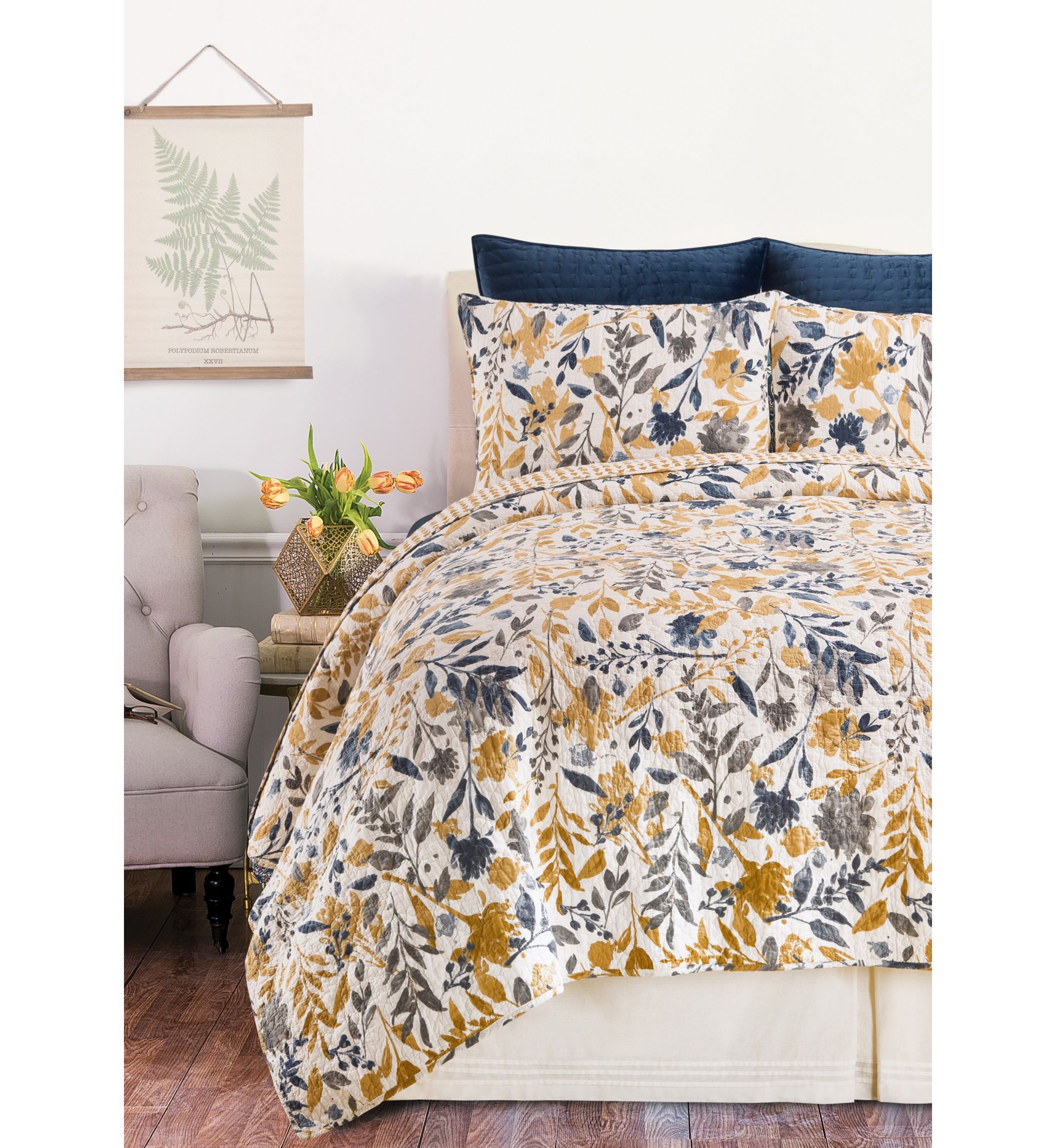Natural Home Floral Quilt Set